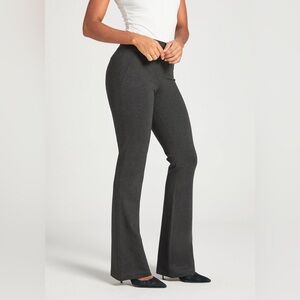 Betabrand Career‎ Pants Charcoal Gray Wide Leg Flare Stretch